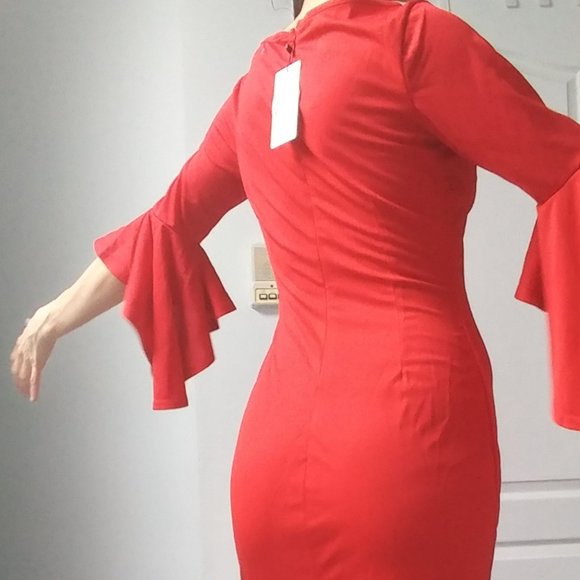 Fashion Red dress, S, new with tags - Picture 6 of 8